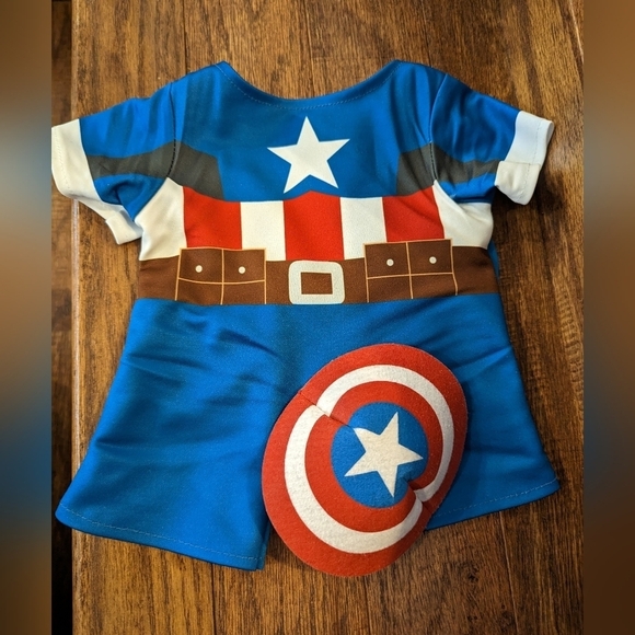 Build a Bear Captain America suit and shield-  retired costume - Picture 1 of 3